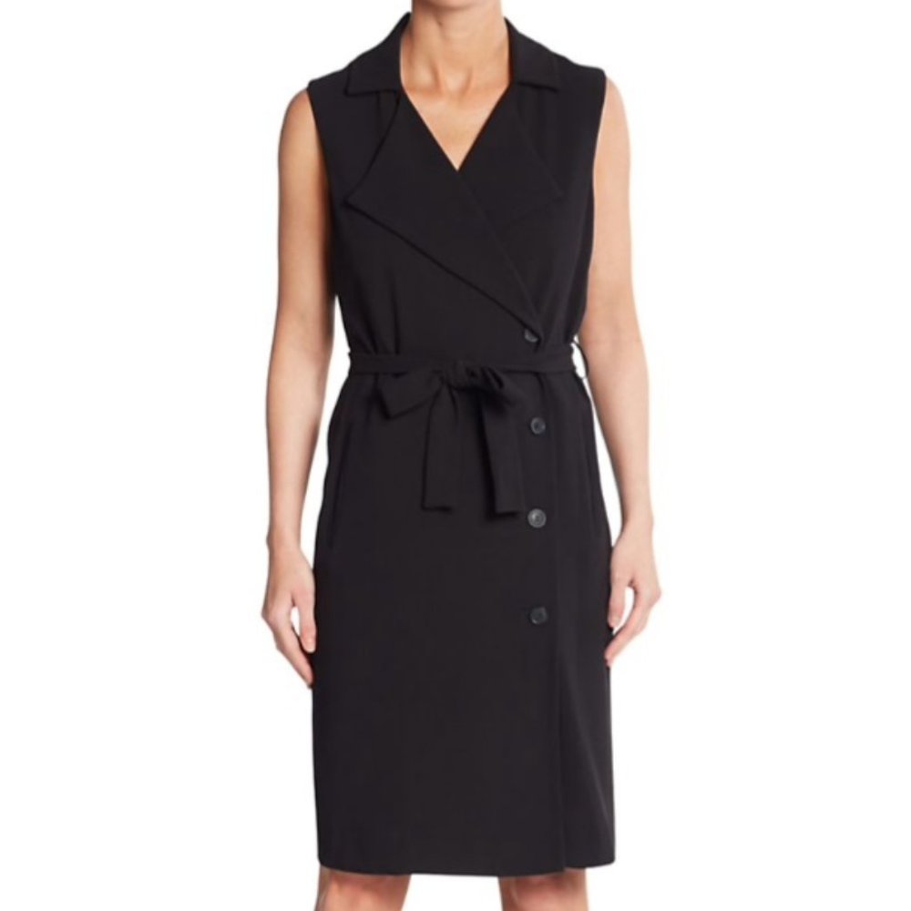Black Trench Midi Dress - Brand New (M)